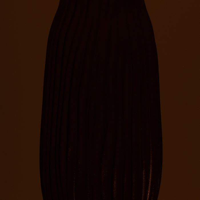 J-Line Vaas Inkepingen Glas Zwart|Goud Large