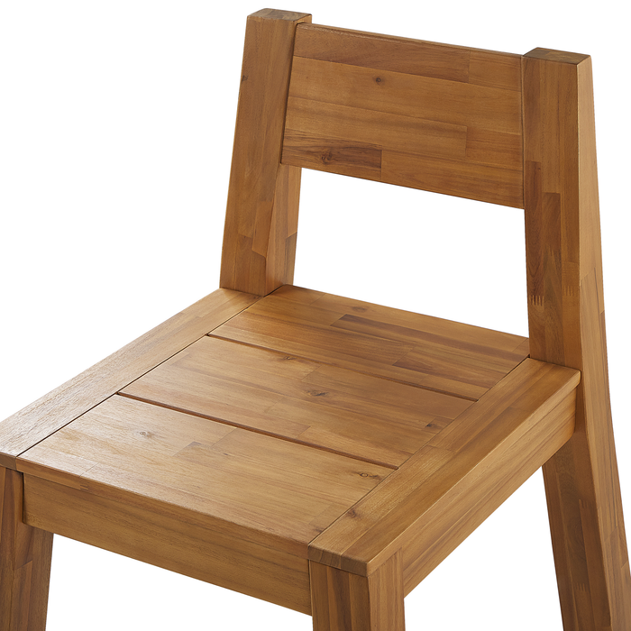 Beliani-LIVORNO -Tuinstoel set van 6-Lichte houtkleur-Acaciahout