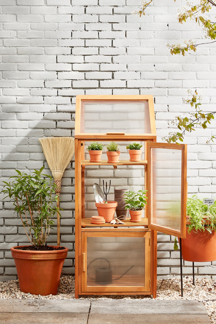 Mica Decorations Caminia Kweekkas L - L60 x B42 x H152 cm- Mahoniehout