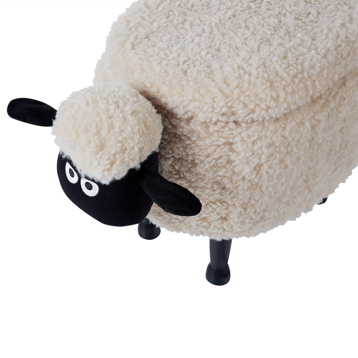 Beliani - SHEEP - Poef - Lichtbeige - Polyester