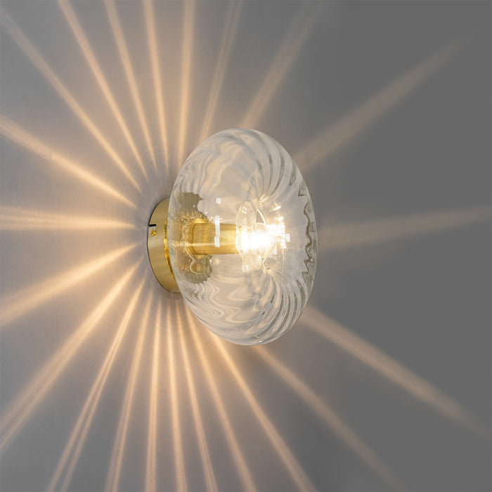 QAZQA Art Deco wandlamp goud met glas - Ayesha