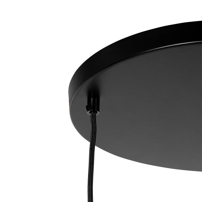 QAZQA Art Deco hanglamp zwart met smoke glas rond 3-lichts - Ayesha