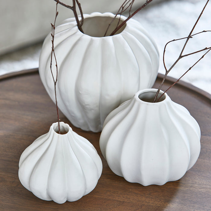 Riviera Maison Vaas Wit - Botanic Whisper - Aardewerk (ØxH) 18.5x16.5