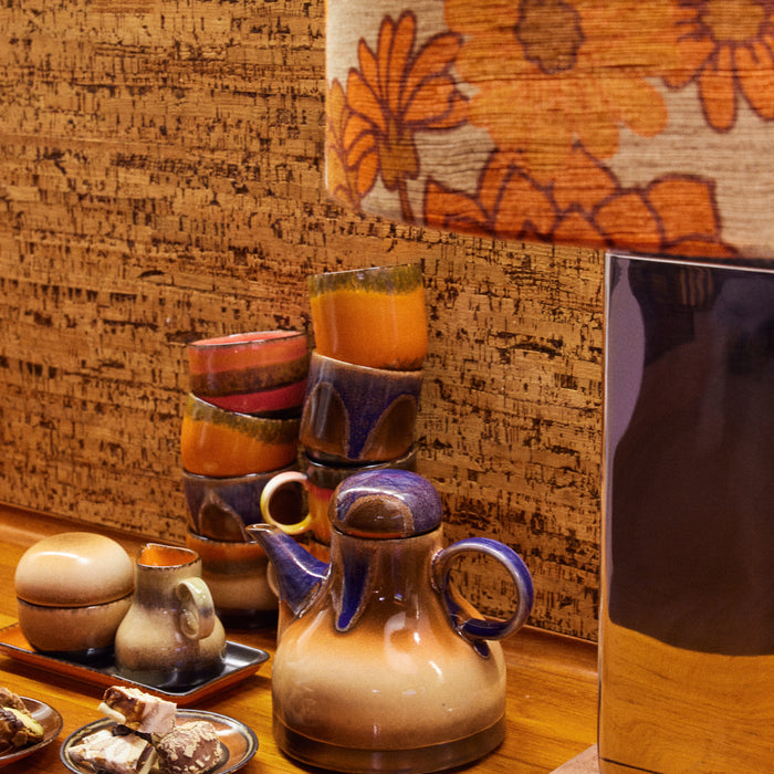 HKliving 70's Ceramics Koffiemok 0,25 L - Set van 4 - Java