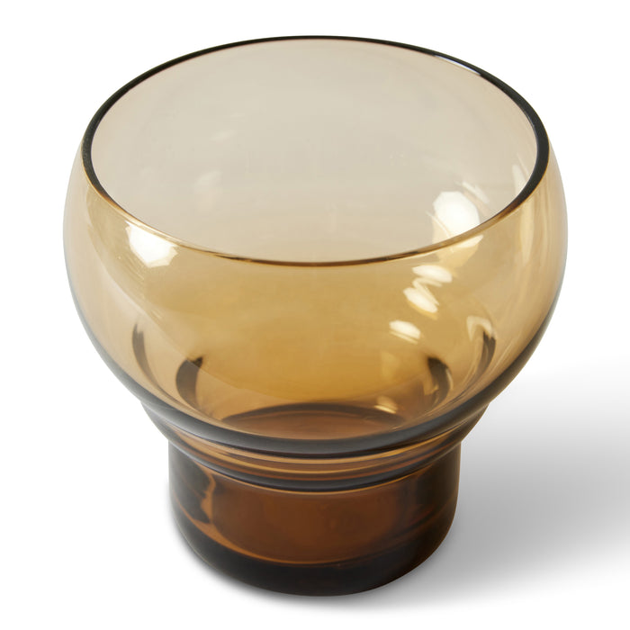HKliving 70's Glassware Bulb Glas 0,24 L - Set van 4 - Amber