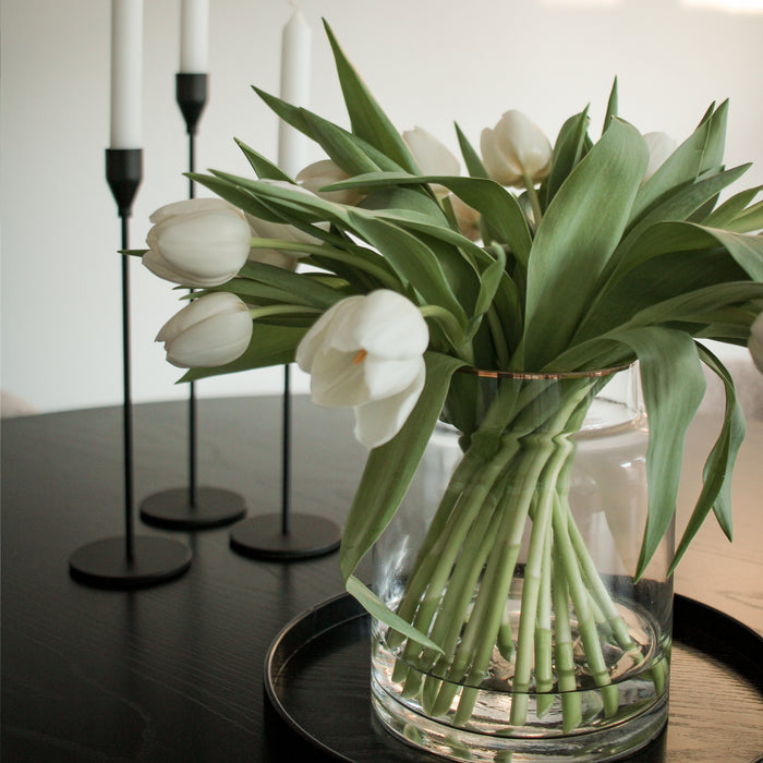 QUVIO Vaas met gouden randje - 18 cm - Glas