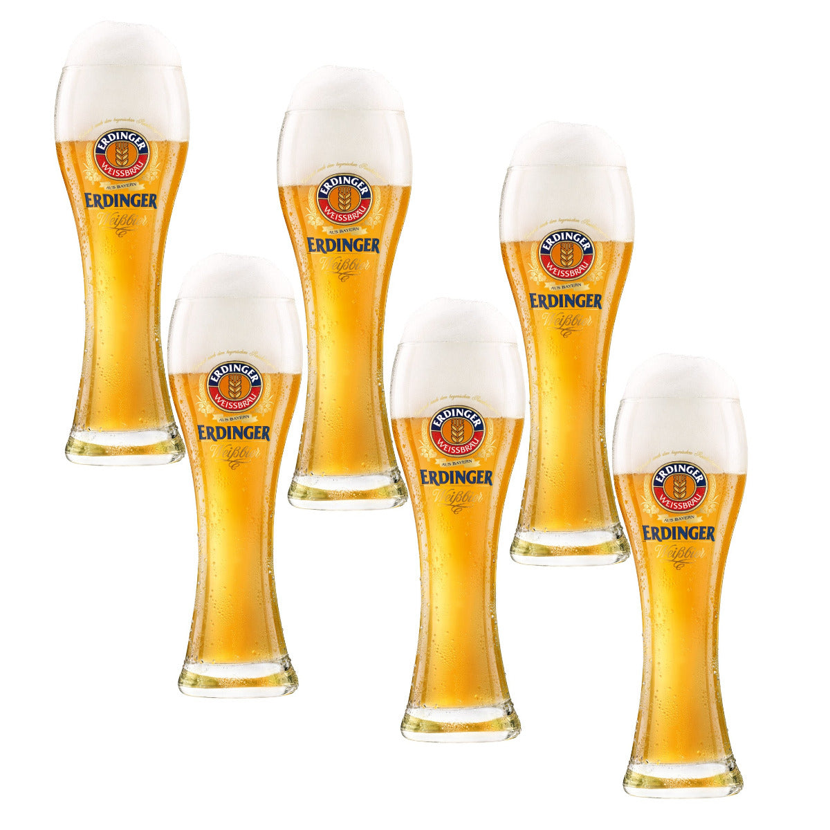 Erdinger Bierglazen 50cl - 6 stuks - Bier Glas - Taps Toelopend