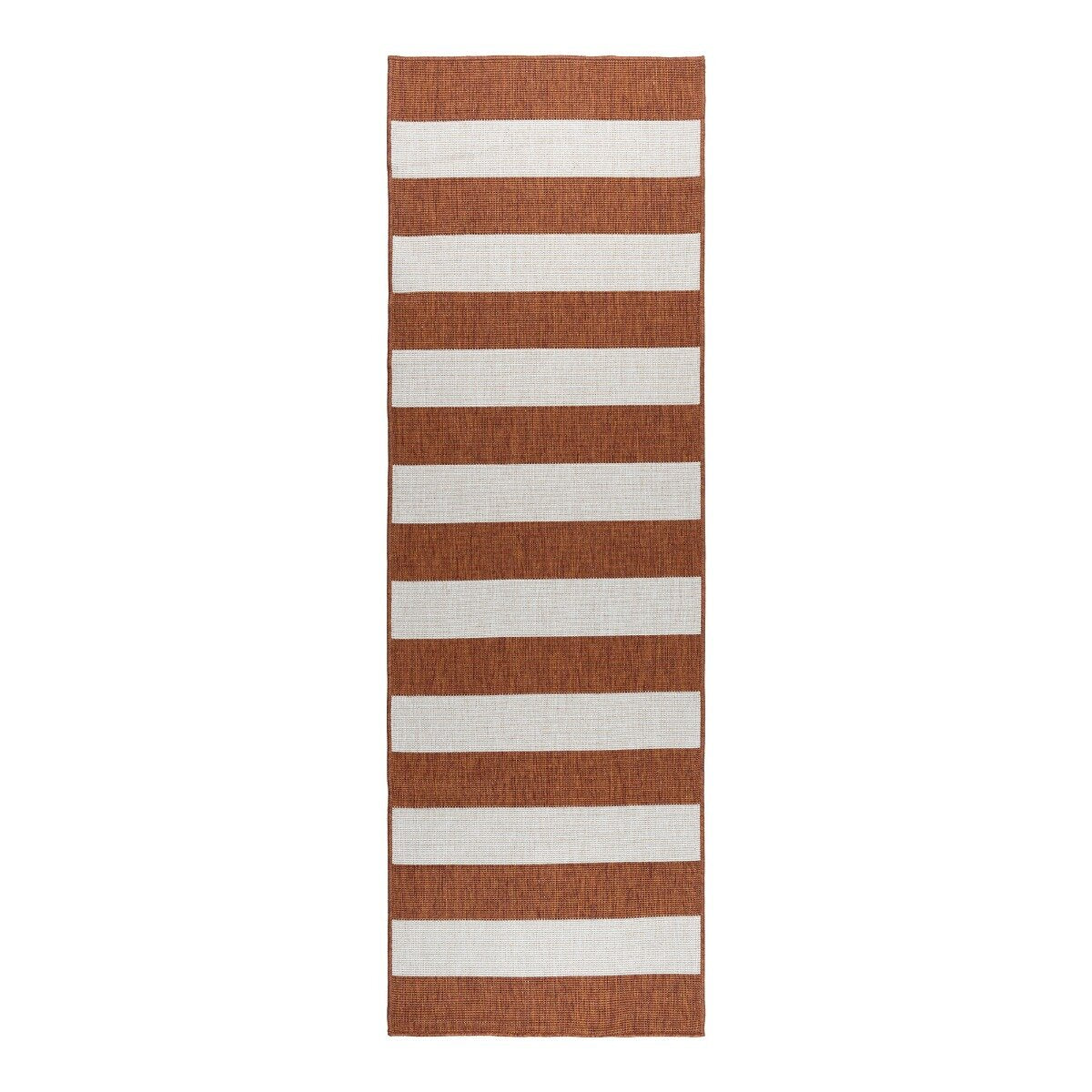 Eva Interior Loper Buitenkleed Stripes - Roest|Wit  - 80 x 250cm