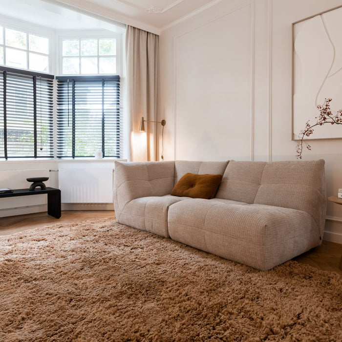 Interieur05 Hoogpolig Vloerkleed Polyester Bruin Pilo 80x150cm