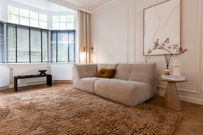 Interieur05 Hoogpolig Vloerkleed Polyester Bruin Pilo 80x150cm