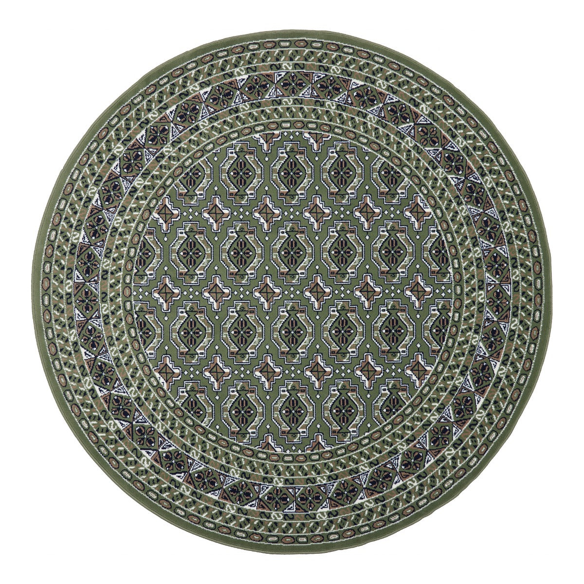 Interieur05 Vintage Vloerkleed Groen Rond Marad 235cm
