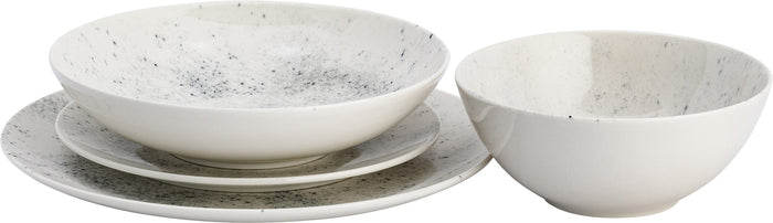 Lite-Body - Serviesset Hermes -  6 pers - 24 dlg - wit spikkels grijs