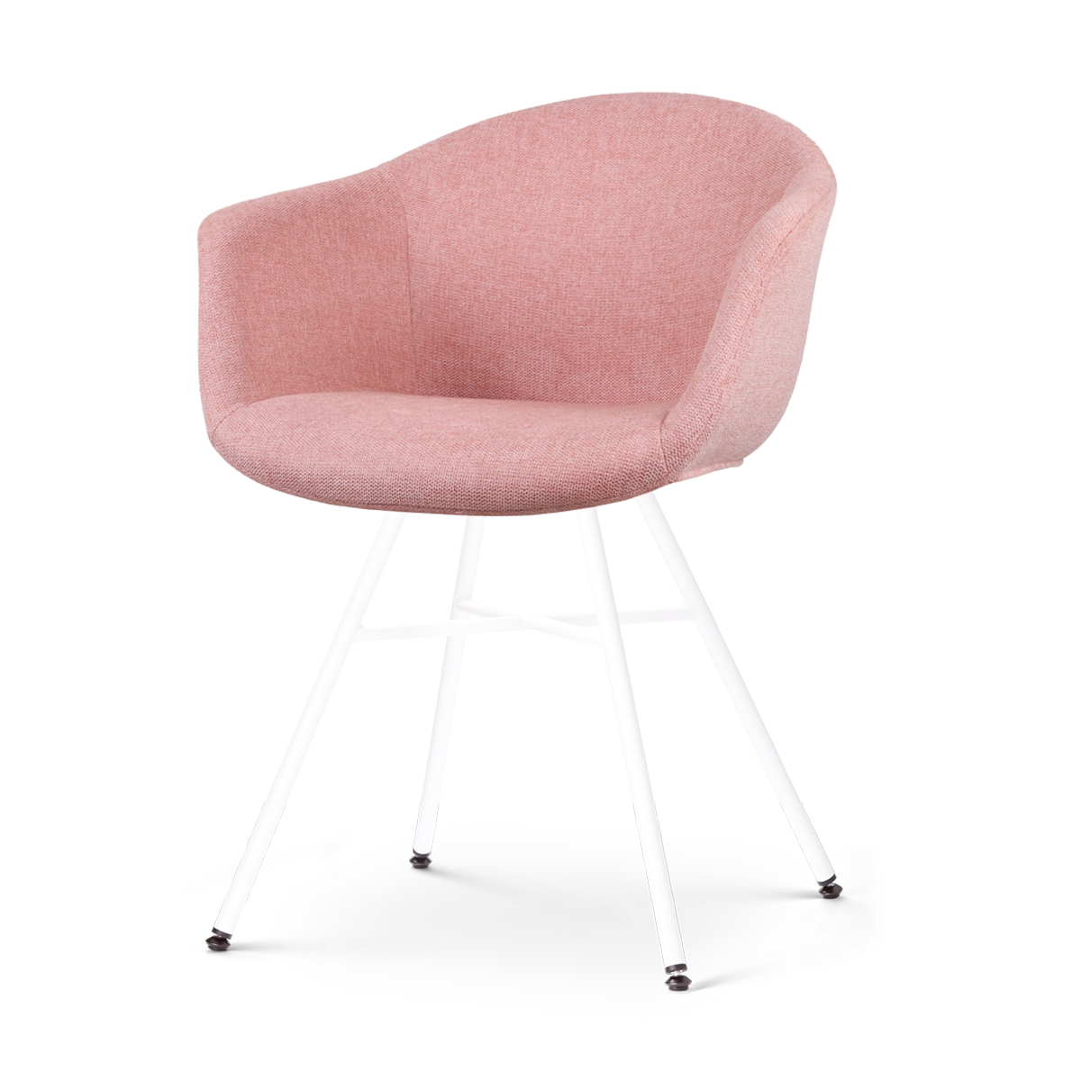 Nolon Noa-Otis eetkamerstoel zacht roze - met armleuning - wit