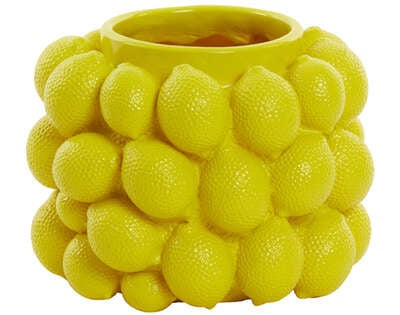 Light & Living Light&living Vaas deco Ø24,5x18 cm LEMON geel