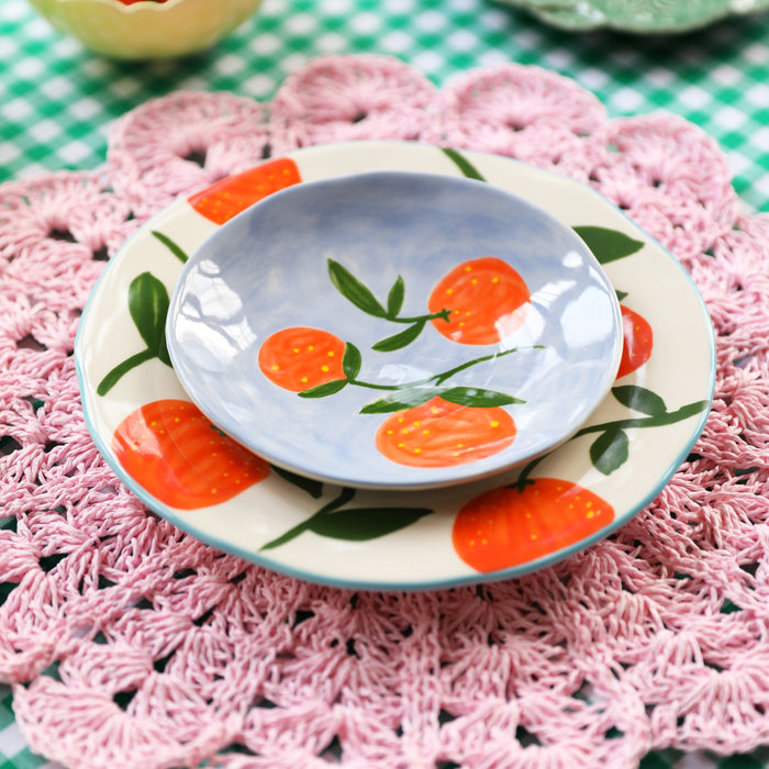 &k amsterdam Orange Full Colour Bord Ø 16 cm - Set van 4