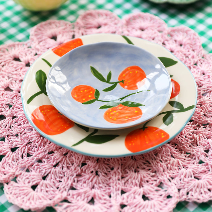 &k amsterdam Orange Twig Bord Ø 22 cm - Set van 4