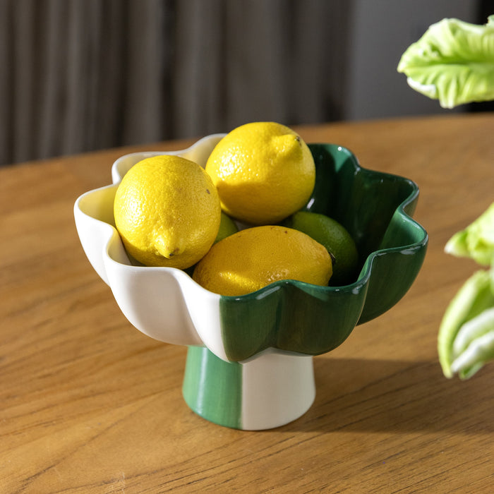 &k amsterdam Sun Schaal Ø 20 cm - Wit / Groen