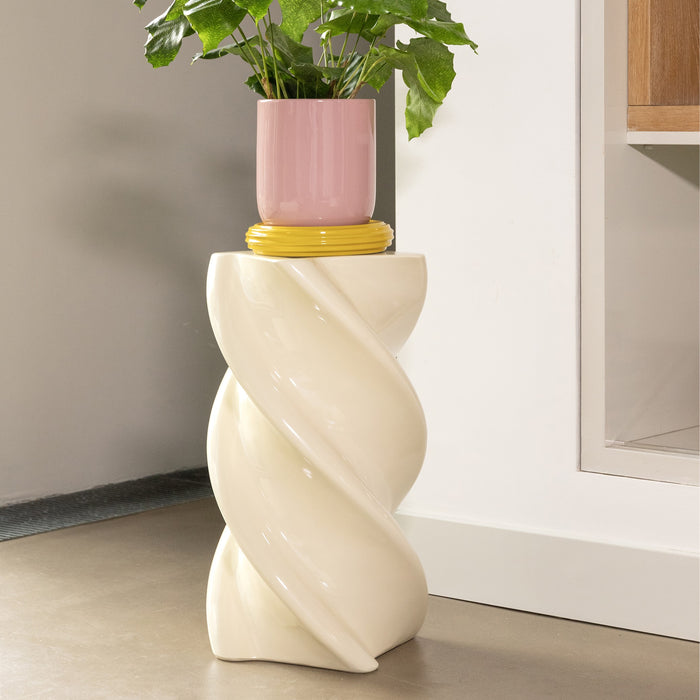 &k amsterdam Pillar Marshmallow Bijzettafel H 54 cm -  Off White