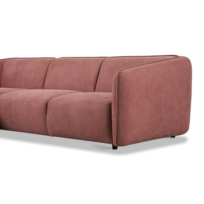 by fonQ Soft Hoekbank met Chaise Longue Links - Micro Chenille - Oud Roze