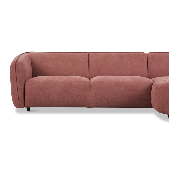 by fonQ Soft Hoekbank met Chaise Longue Rechts - Micro Chenille - Oud Roze
