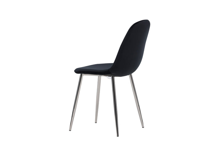 Hakaro Eetkamerstoel - Set van 2 - Zwart velours met chrome poten