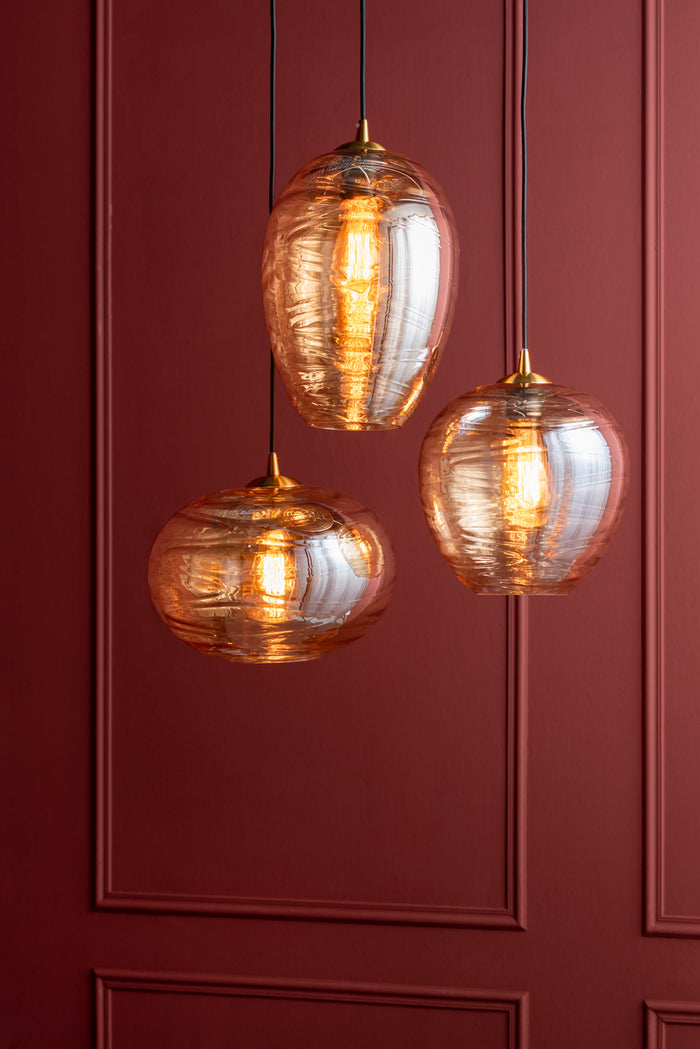 Leitmotiv - Pendant lamp Glamour Cone glass amber brown