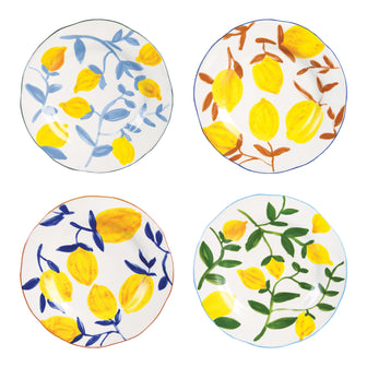 &k amsterdam Lemon Twig Bord Ø 22 cm - Set van 4
