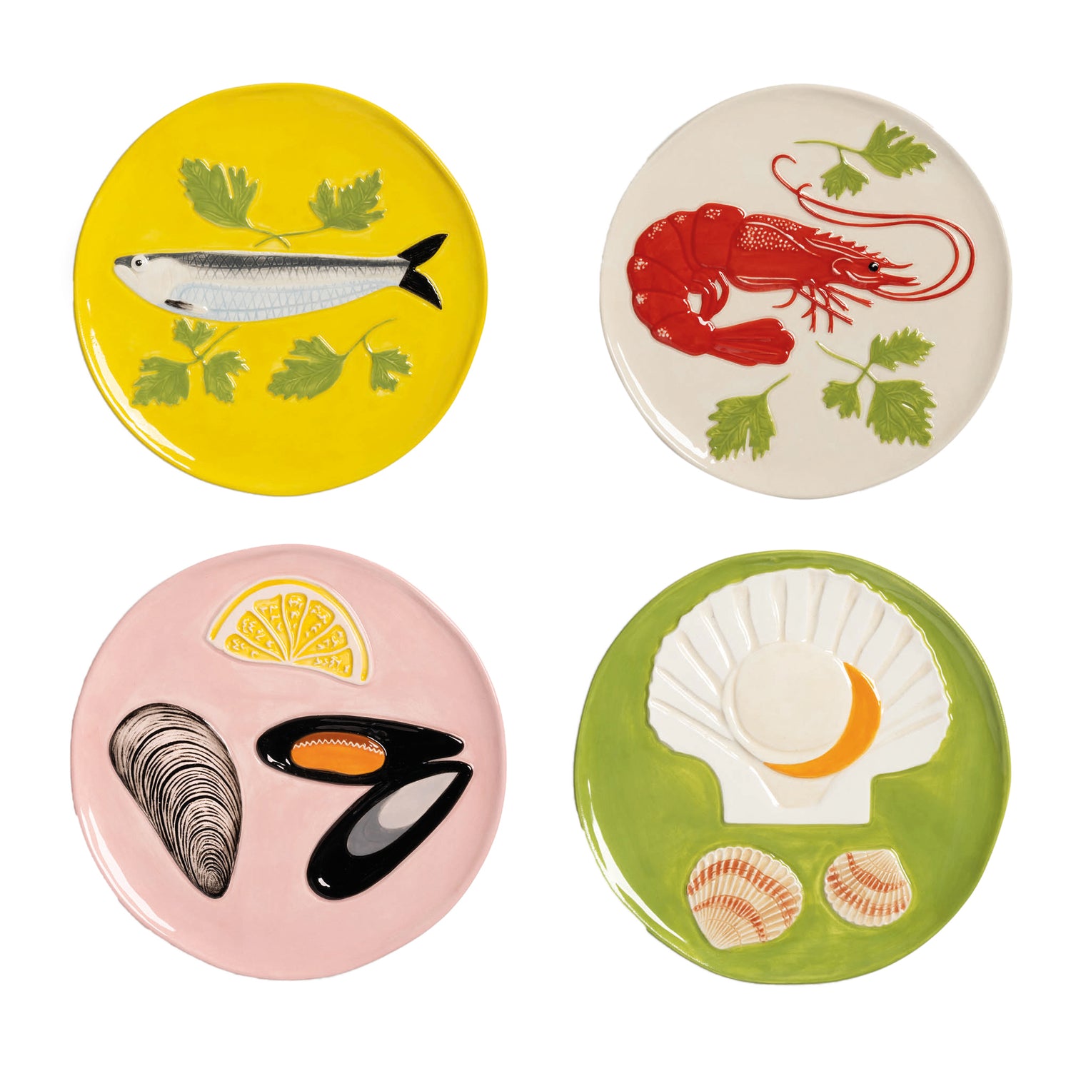 &k amsterdam De La Mer Bord Ø 16 cm - Set van 4