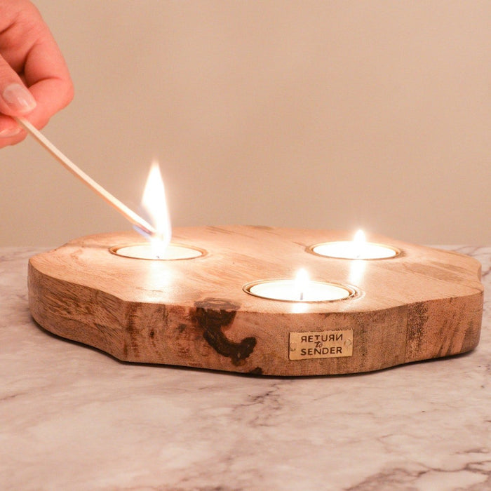Return to Sender Kaarsenplank - 3 waxinelichtjes
