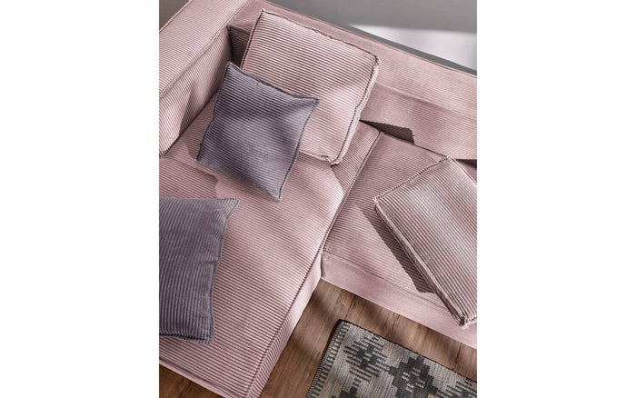 Kave Home - Blok kussen in roze corduroy met brede naad, 40 x 60 cm