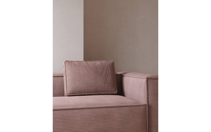 Kave Home - Blok kussen in roze corduroy met brede naad, 40 x 60 cm