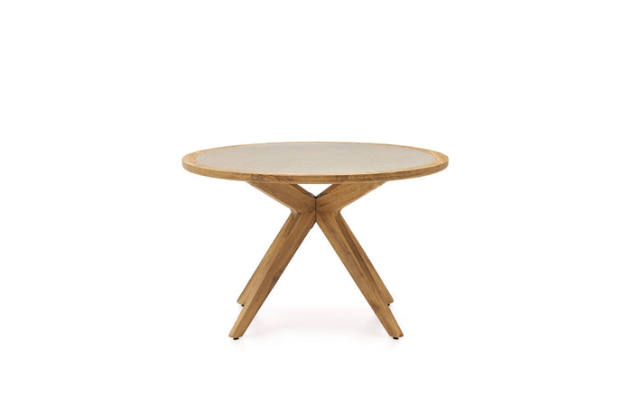 Kave Home - Julieta ronde tafel in beige polybeton en massief