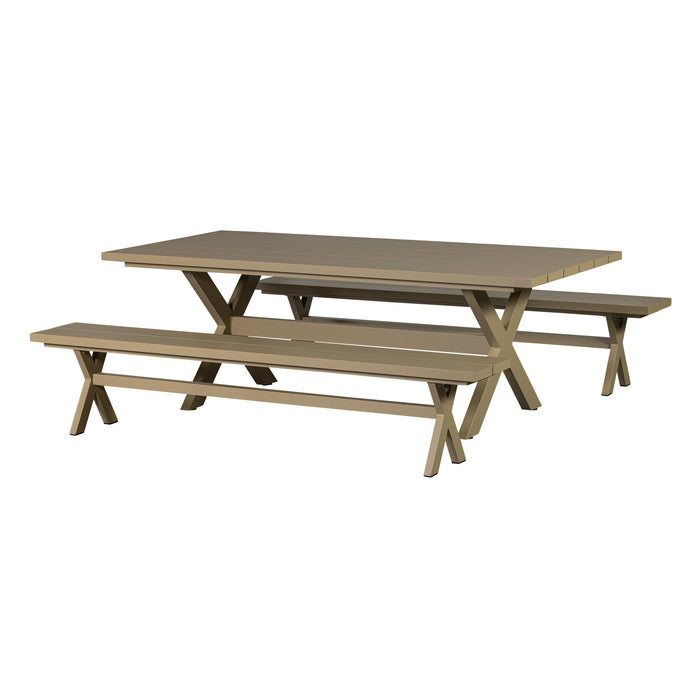 Woood Delta Picknicktafel Aluminium - Groen / Zand