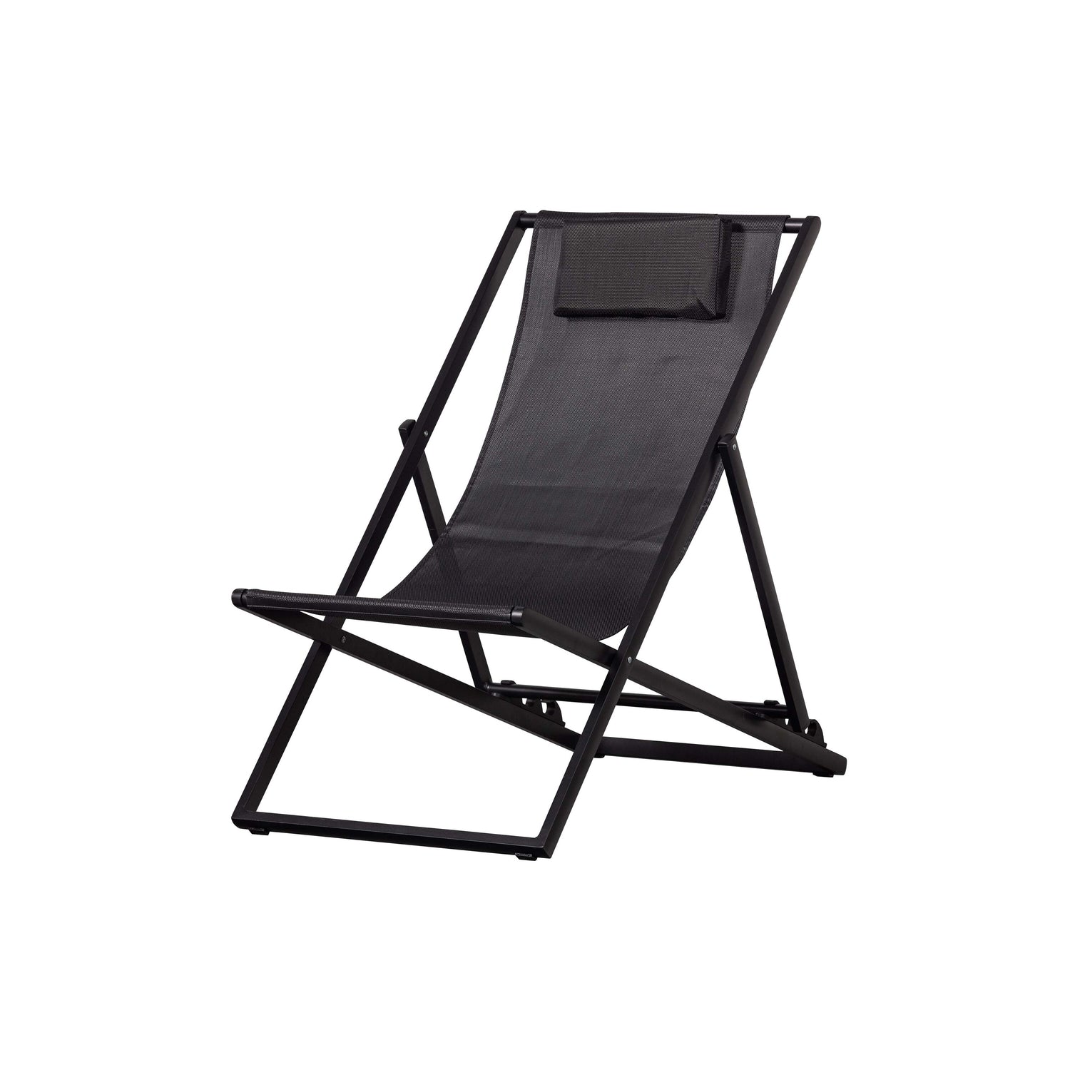 WOOOD Strandstoel Esper - Aluminium - Zwart - 74x61x102