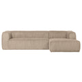 WOOOD Bean Hoekbank met Chaise Longue Rechts - Rib - Travertin