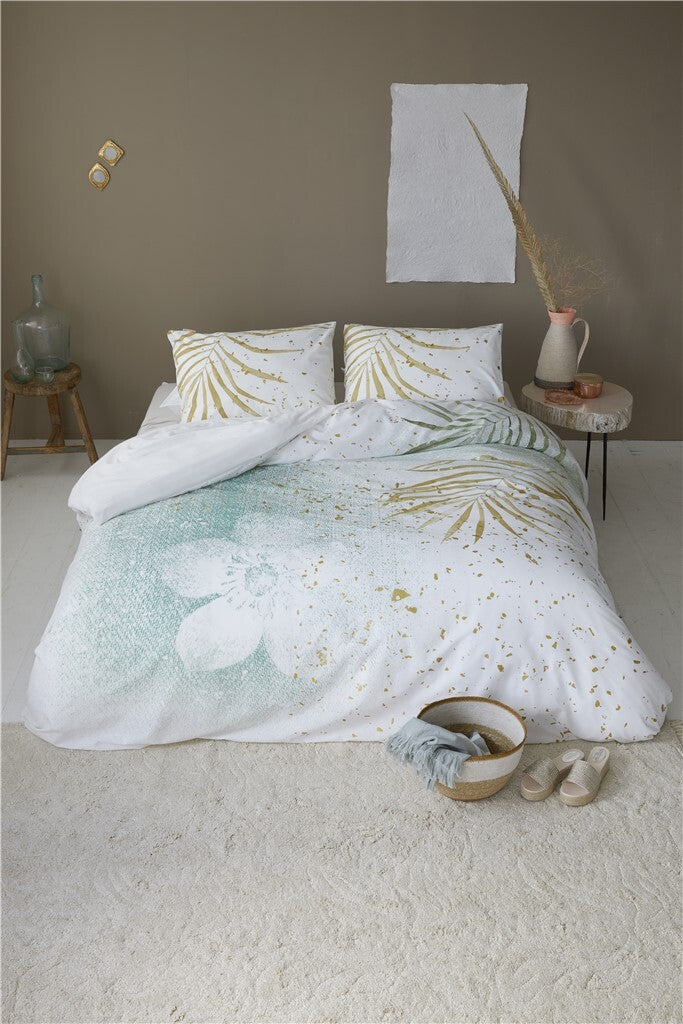 Walra - Dekbedovertrek Painted Nature - 200x220 - Groen | Goud