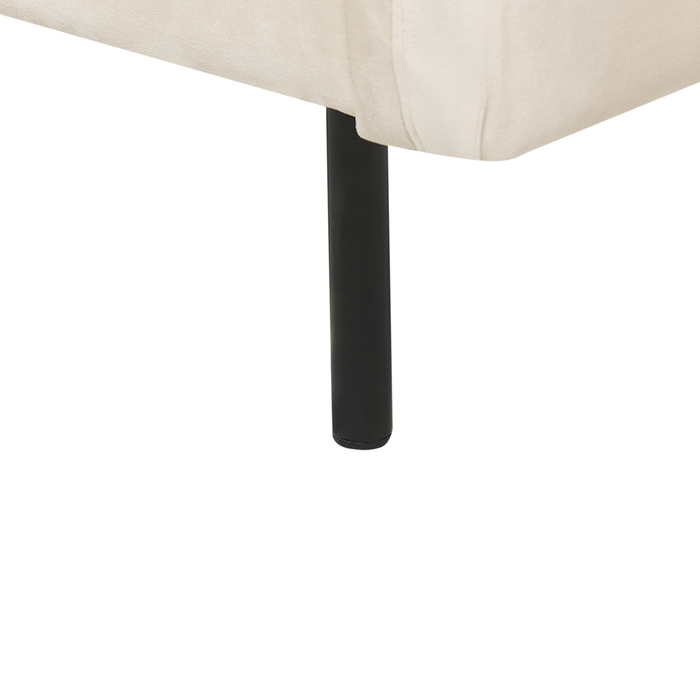 Beliani - VINTERBRO - Driezitsbank - Lichtbeige - Fluweel