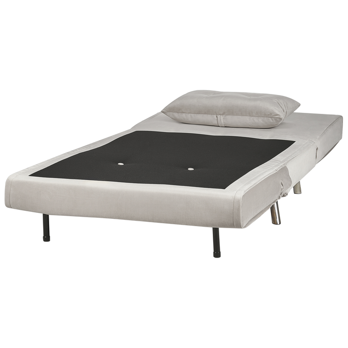 Beliani - FARRIS - Slaapbank 1-zits - Lichtgrijs - Fluweel