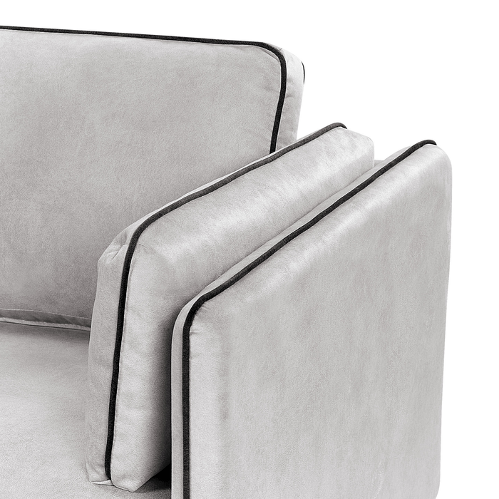 Beliani - ALTAN - Hoekbank - Lichtgrijs - Linkerzijde - Fluweel