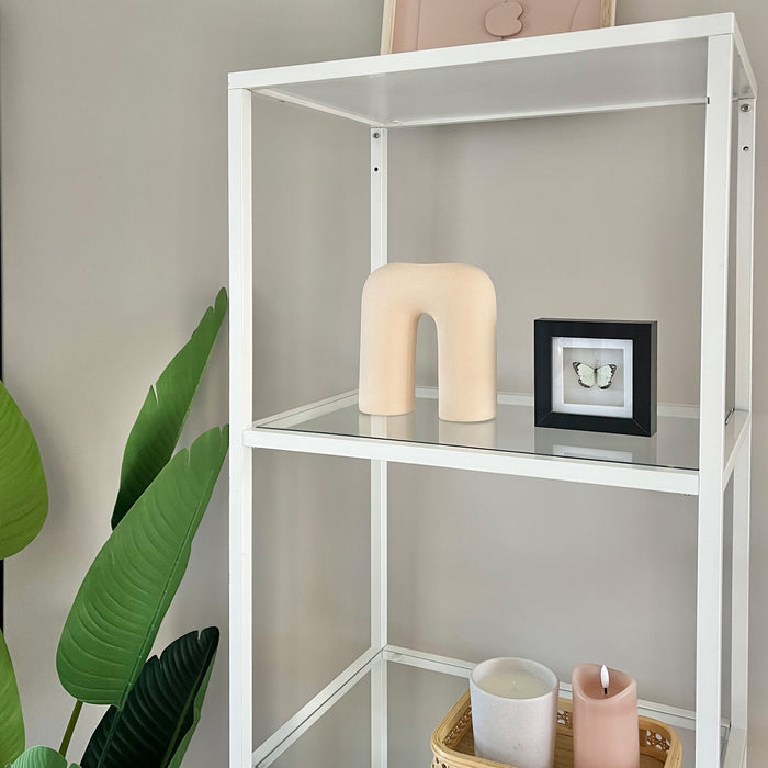 QUVIO Vaas - U vorm - Keramiek - Beige