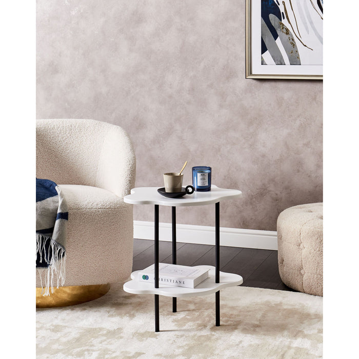 Beliani - CLOUD - Bijzettafel - Zwart|Wit - MDF