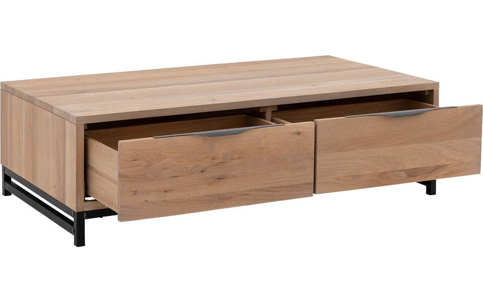 Goossens Salontafel Max in Eiken olie geborsteld grijs