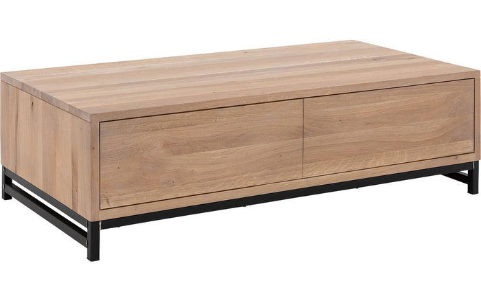 Goossens Salontafel Max in Eiken olie geborsteld grijs