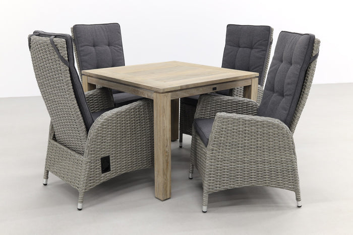 VDG Manhattan|Rome grey 100 cm. - tuinset 5-delig - verstelbaar