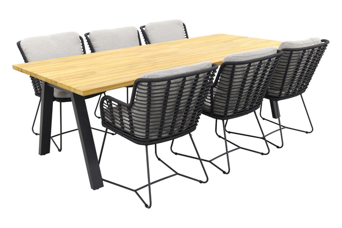 4 Seasons Fabrice Antraciet|Ambassador 240x100 cm. tuinset - 7 delig