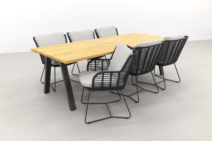 4 Seasons Fabrice Antraciet|Ambassador 240x100 cm. tuinset - 7 delig