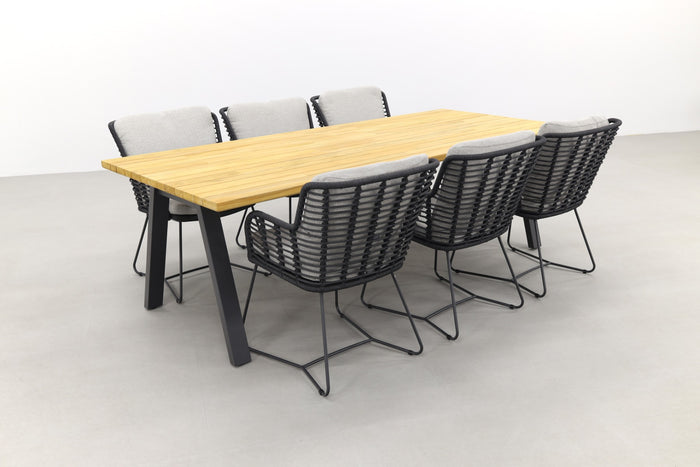 4 Seasons Fabrice Antraciet|Ambassador 240x100 cm. tuinset - 7 delig