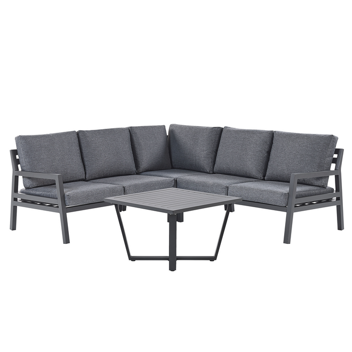 Beliani - VIZZINI - Loungeset voor 5 - Grijs - Aluminium
