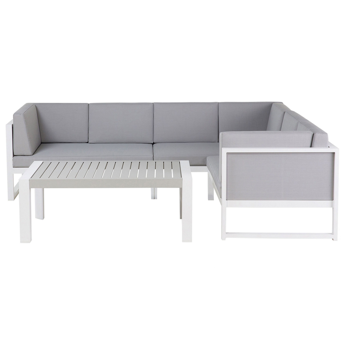 Beliani - CASTELLA - Loungeset voor 6 - Grijs - Aluminium