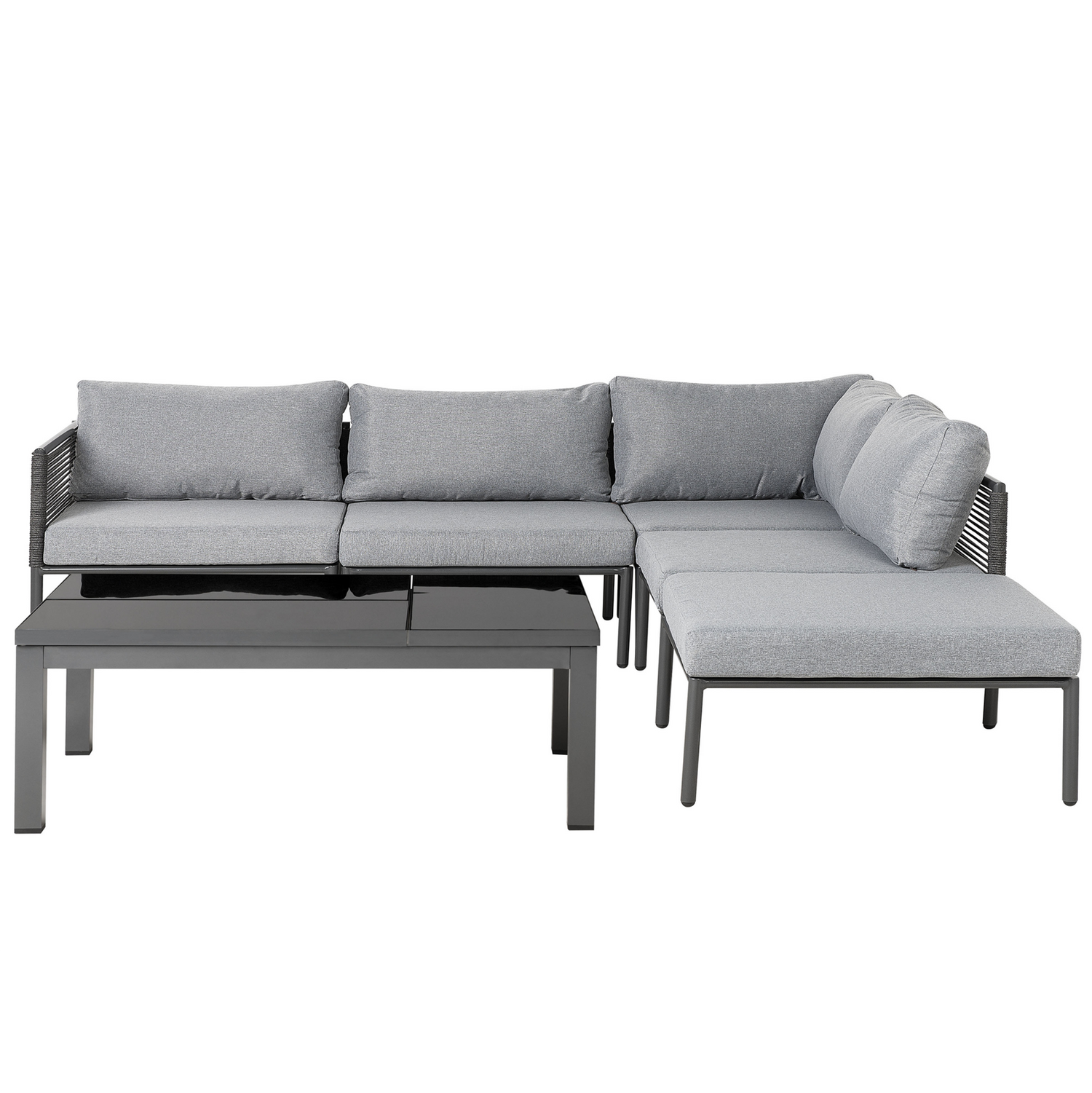 Beliani - FORANO - Loungeset voor 6 - Grijs - Aluminium